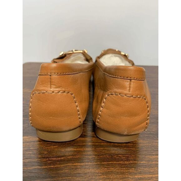 Michael Kors Womens Slip On Leather Flat Shoe Tan Size 10 - Picture 14 of 14